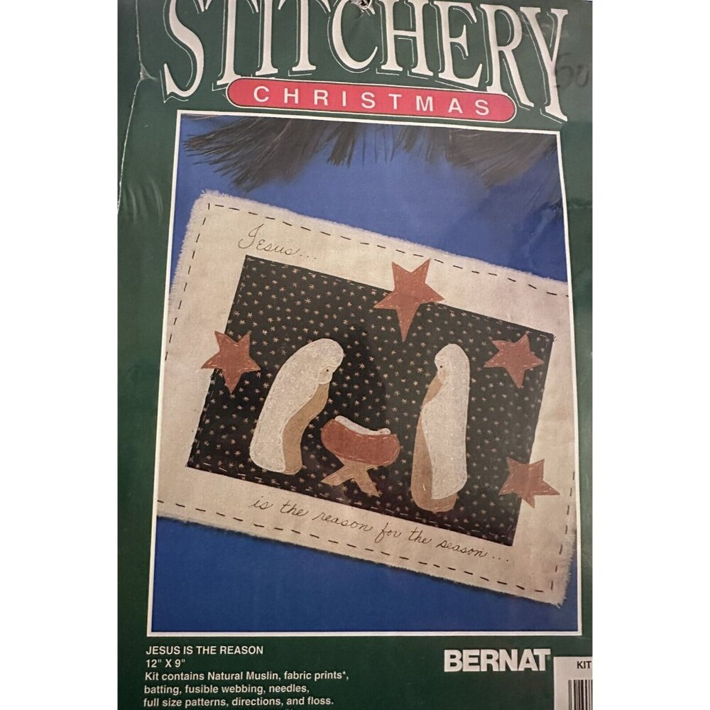 Bernat Stitchery Embroidery Kit Jesus Is The Reason Crafts 12x9 Gift Christmas